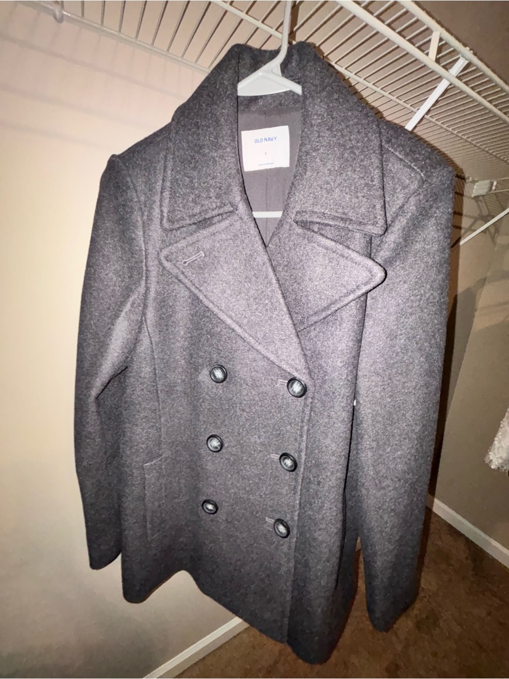 Old Navy Charcoal Gray Double-Breasted Peacoat